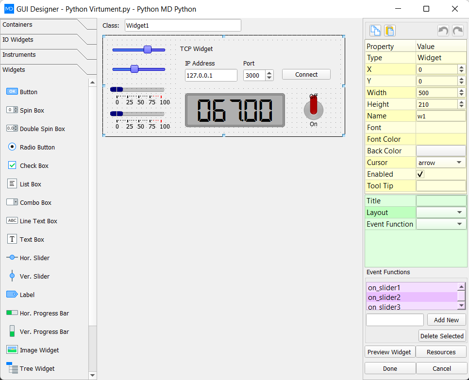 drag and drop Python GUI designer